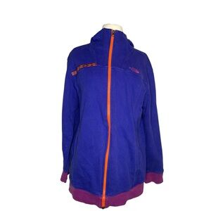 The North Face Womens 92 Rage Fleece Hoodie Aztec Blue Retro